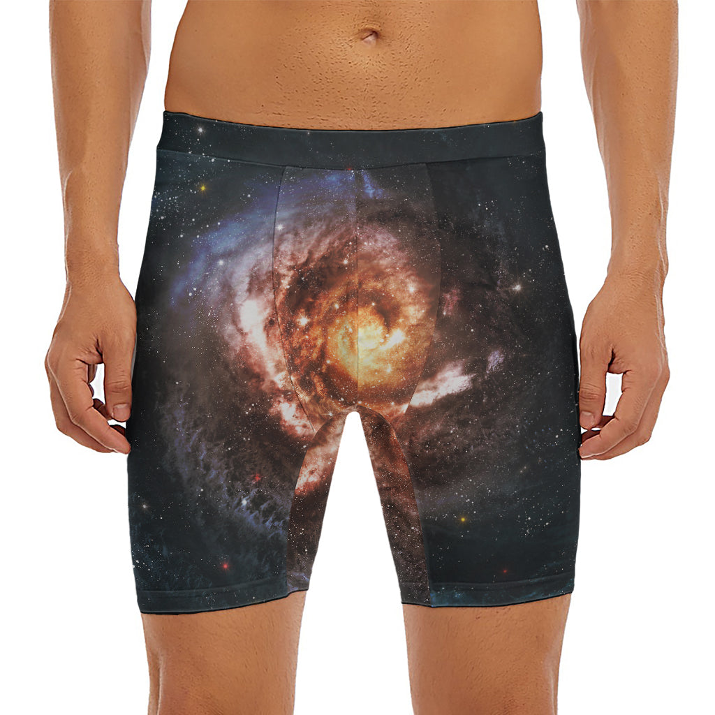 Milky Way Universe Print Men's Long Boxer Briefs