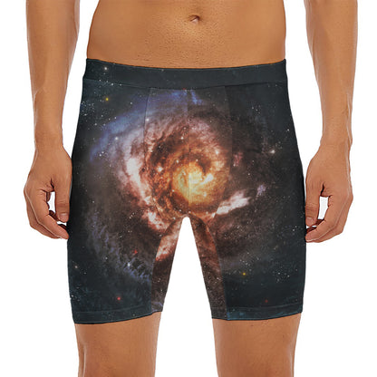 Milky Way Universe Print Men's Long Boxer Briefs