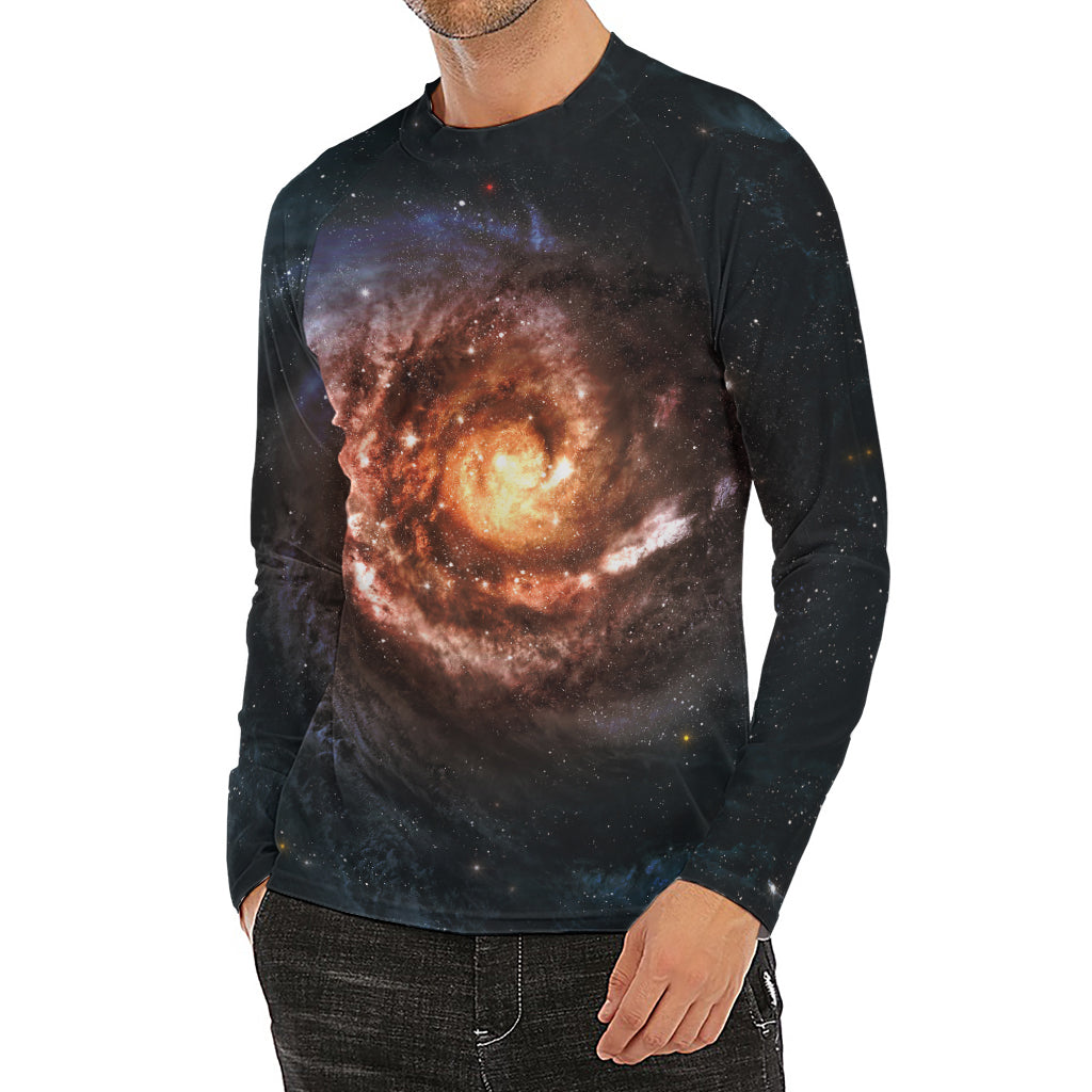 Milky Way Universe Print Men's Long Sleeve Rash Guard