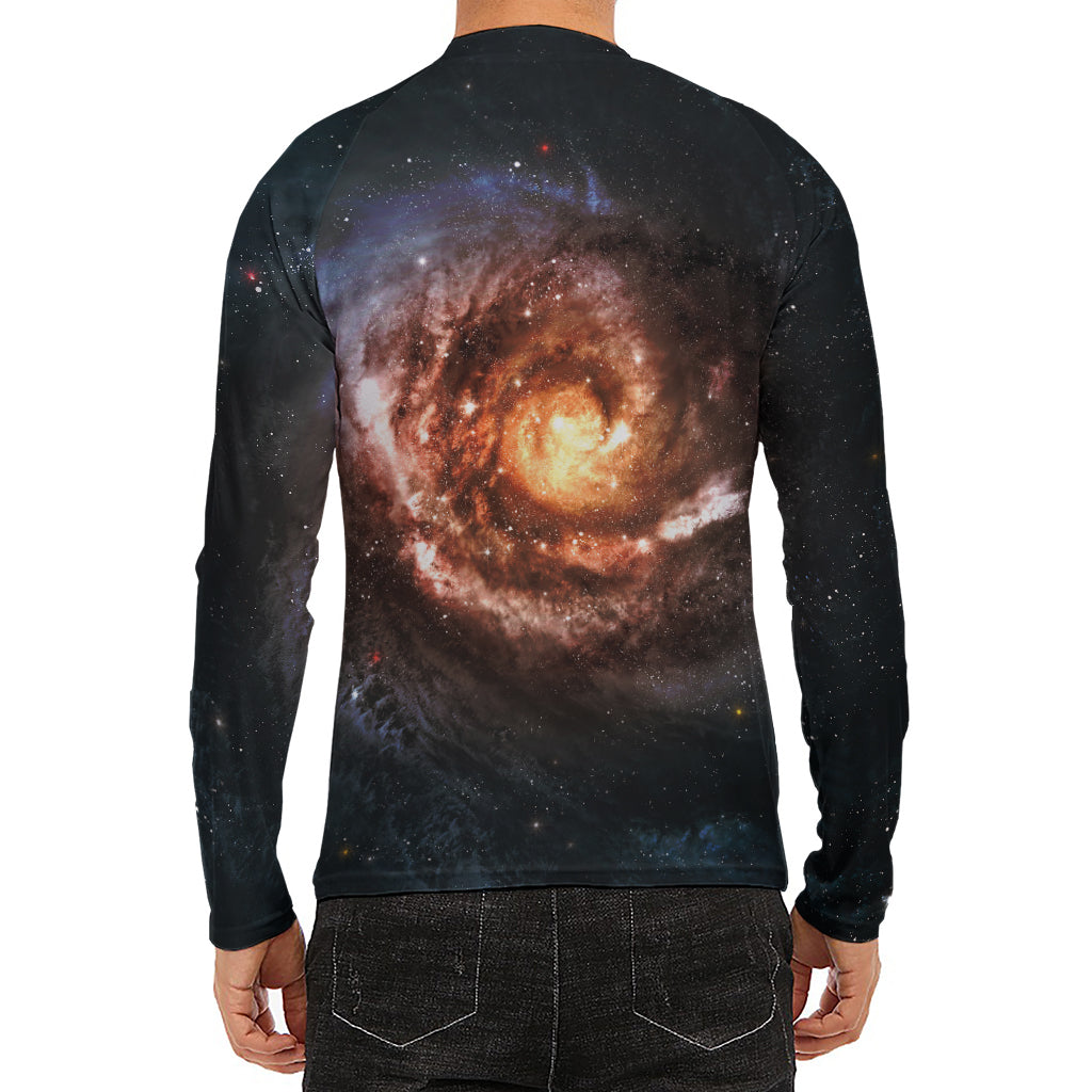 Milky Way Universe Print Men's Long Sleeve Rash Guard
