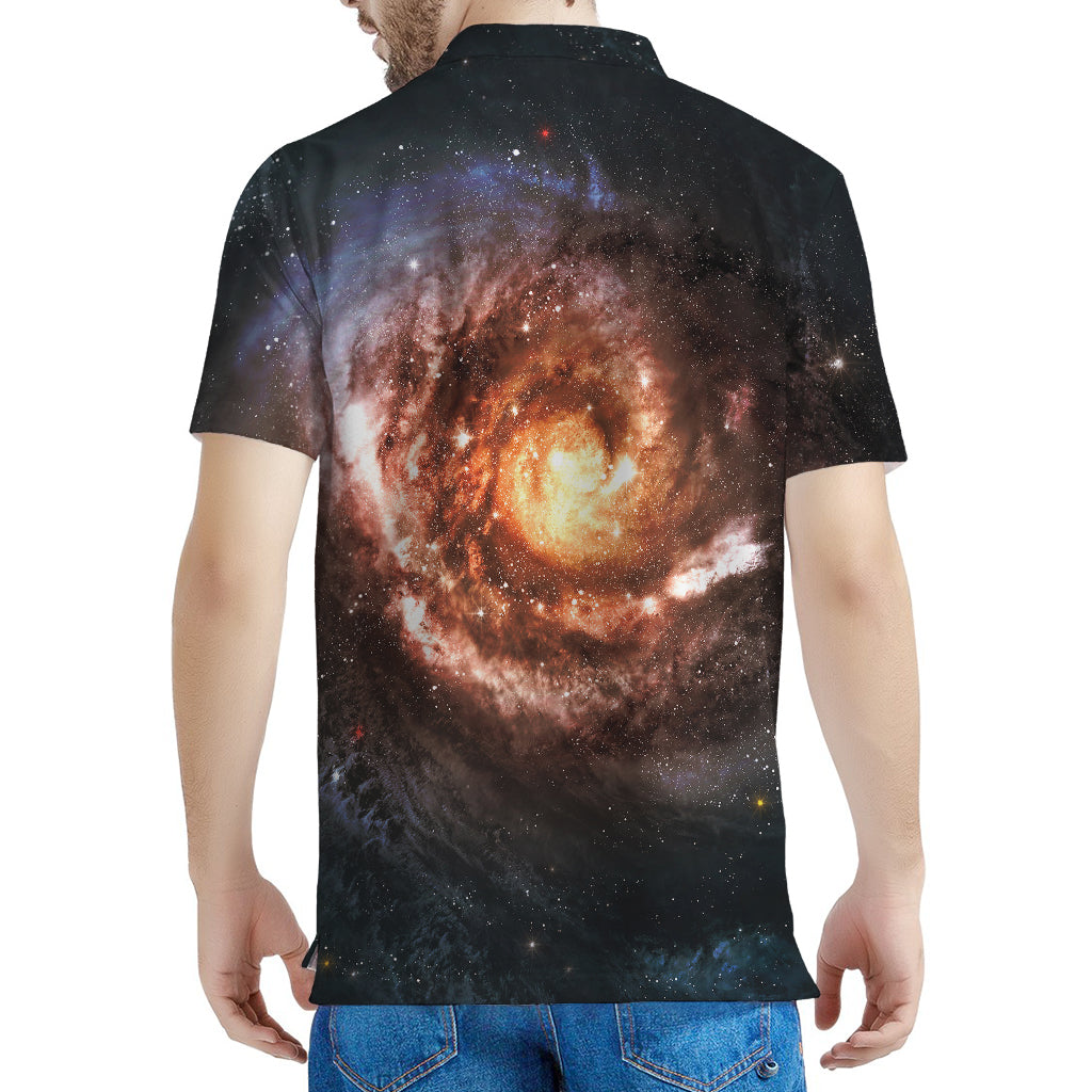 Milky Way Universe Print Men's Polo Shirt