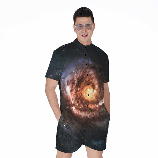 Milky Way Universe Print Men's Rompers