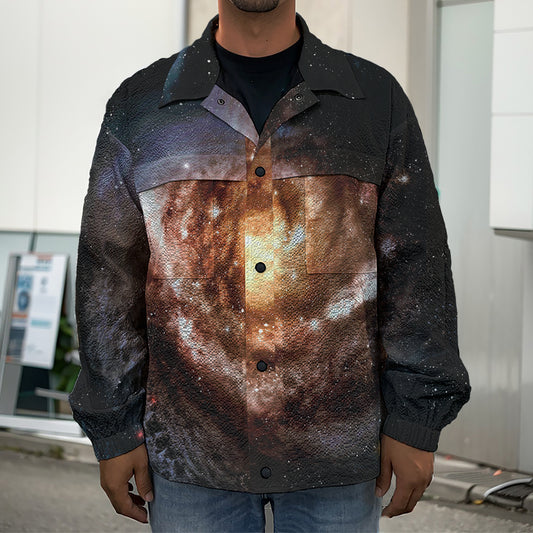 Milky Way Universe Print Men's Shirt Jacket