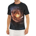 Milky Way Universe Print Men's Short Sleeve Rash Guard