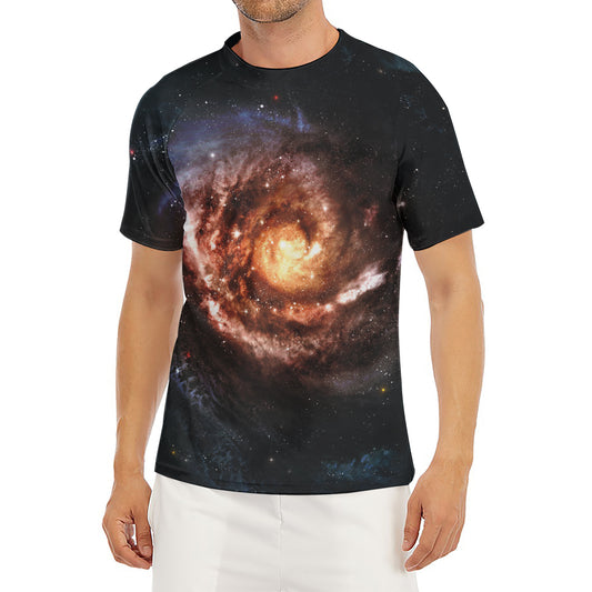 Milky Way Universe Print Men's Short Sleeve Rash Guard