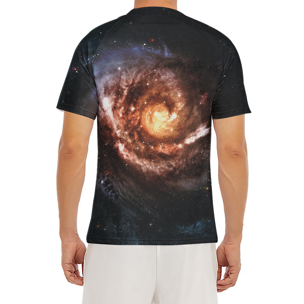 Milky Way Universe Print Men's Short Sleeve Rash Guard