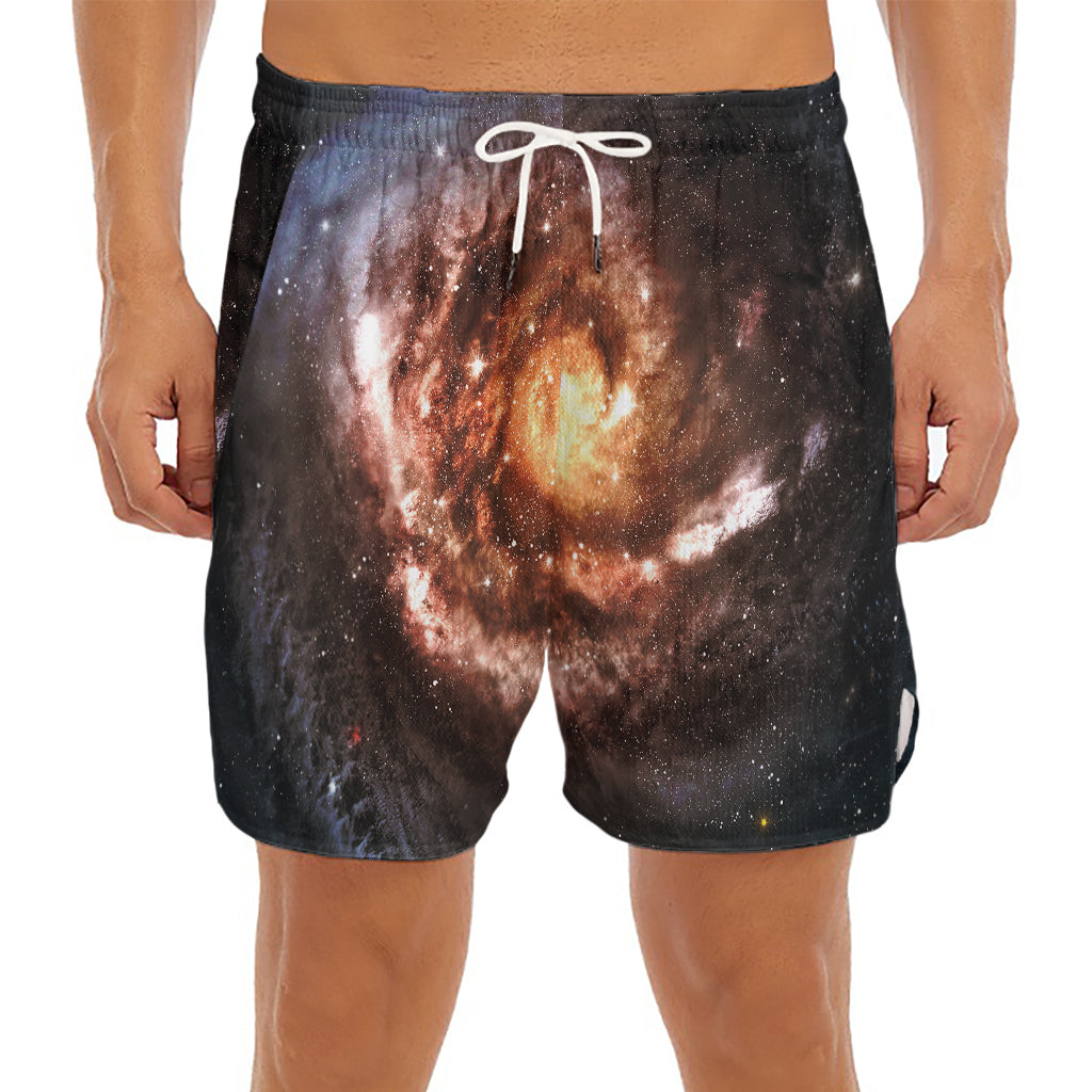 Milky Way Universe Print Men's Split Running Shorts