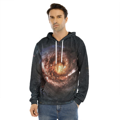 Milky Way Universe Print Men's Velvet Pullover Hoodie