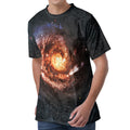 Milky Way Universe Print Men's Velvet T-Shirt