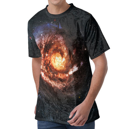 Milky Way Universe Print Men's Velvet T-Shirt