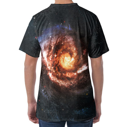 Milky Way Universe Print Men's Velvet T-Shirt
