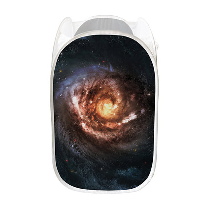 Milky Way Universe Print Mesh Laundry Hamper