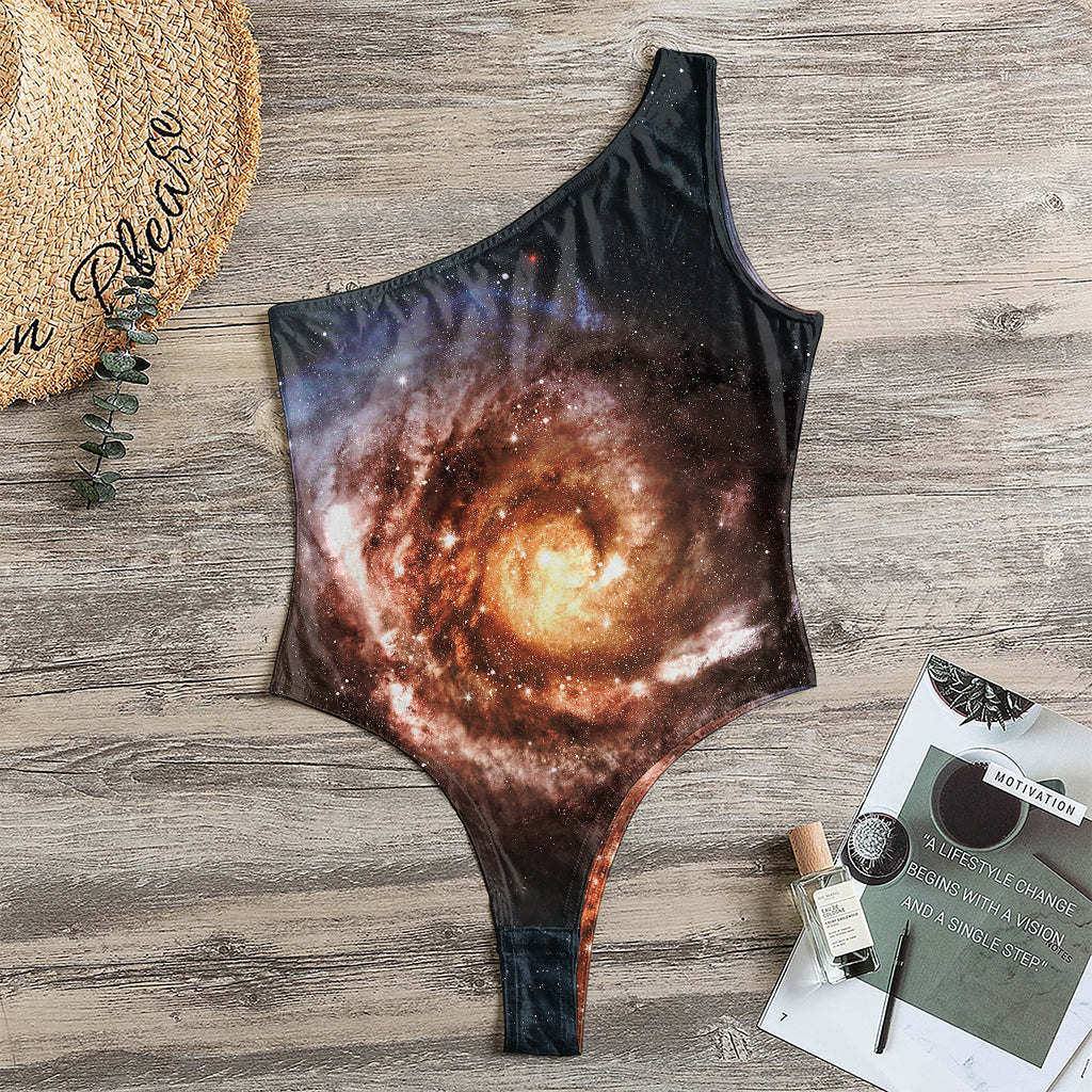 Milky Way Universe Print One Shoulder Bodysuit