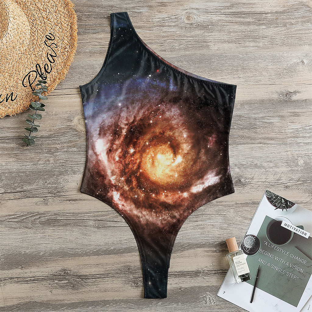 Milky Way Universe Print One Shoulder Bodysuit