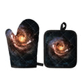 Milky Way Universe Print Oven Mitt And Pot Holder Set