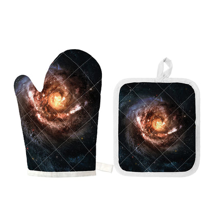 Milky Way Universe Print Oven Mitt And Pot Holder Set