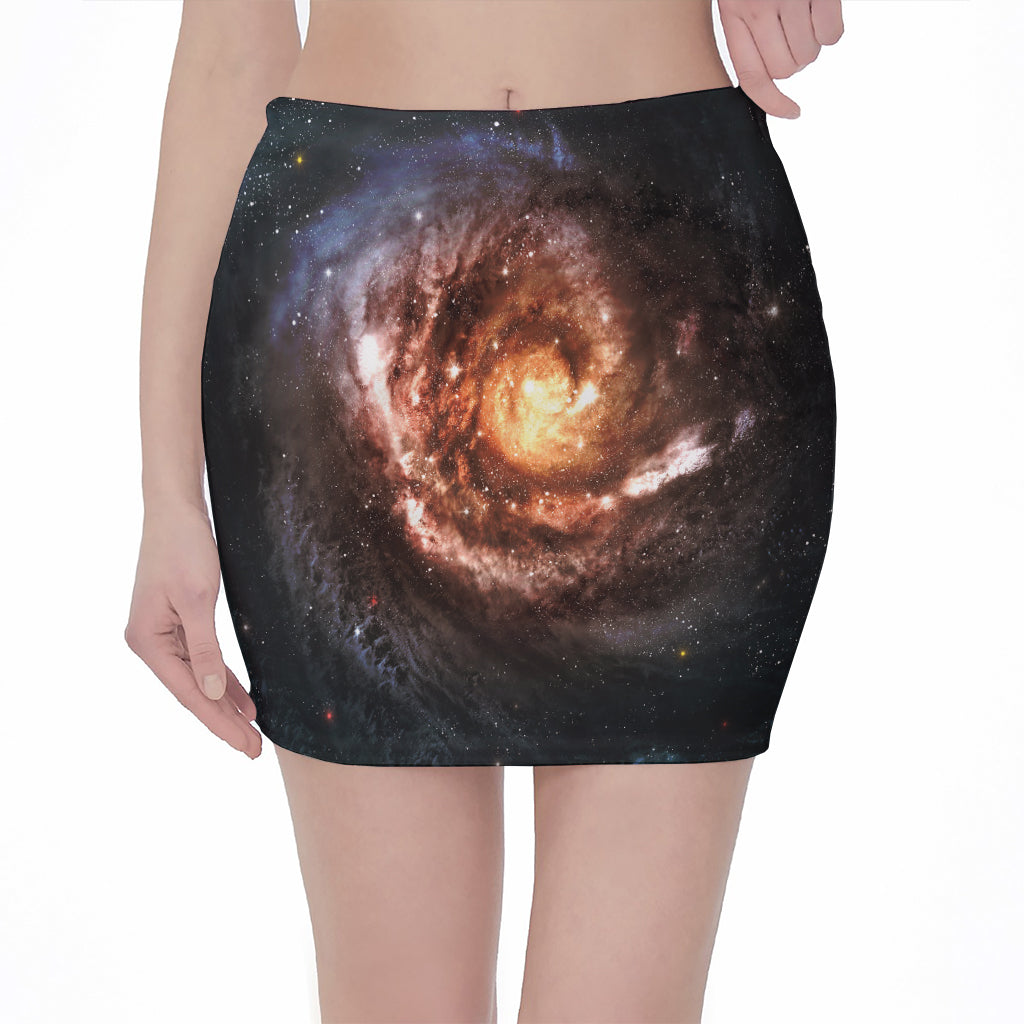 Milky Way Universe Print Pencil Mini Skirt
