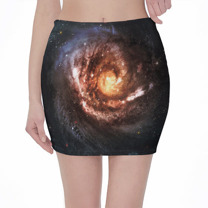 Milky Way Universe Print Pencil Mini Skirt