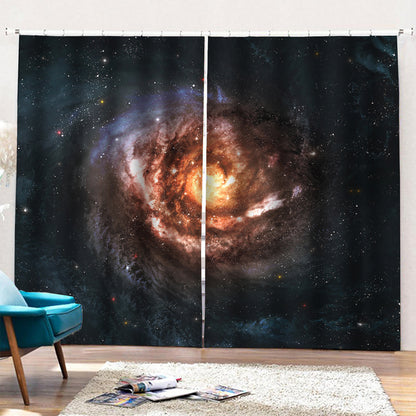 Milky Way Universe Print Pencil Pleat Curtains