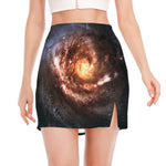 Milky Way Universe Print Side Slit Mini Skirt