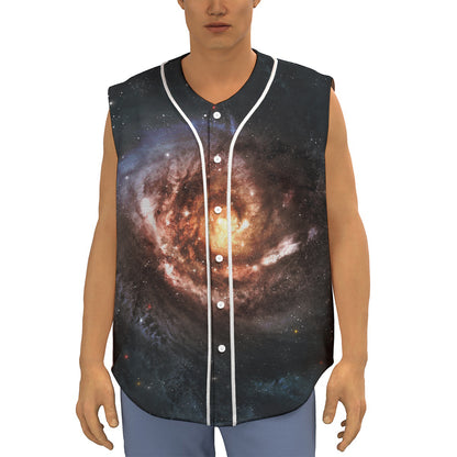 Milky Way Universe Print Sleeveless Baseball Jersey
