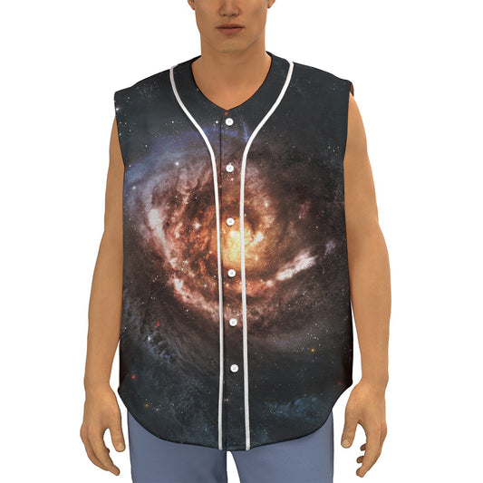 Milky Way Universe Print Sleeveless Baseball Jersey