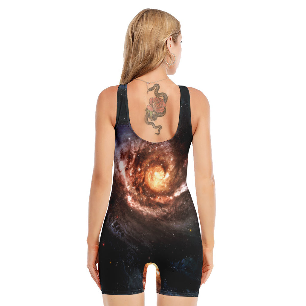 Milky Way Universe Print Sleeveless One Piece Swimsuit