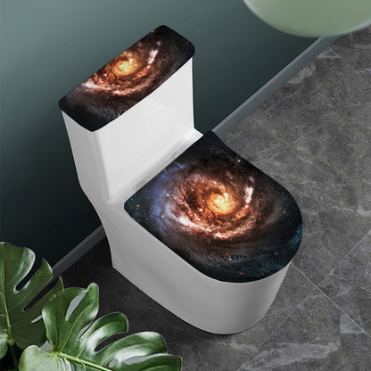 Milky Way Universe Print Toilet Lid And Tank Cover Set