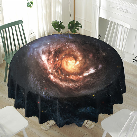 Milky Way Universe Print Waterproof Round Tablecloth