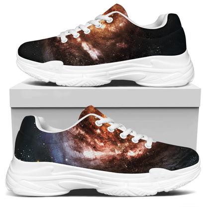 Milky Way Universe Print White Chunky Shoes