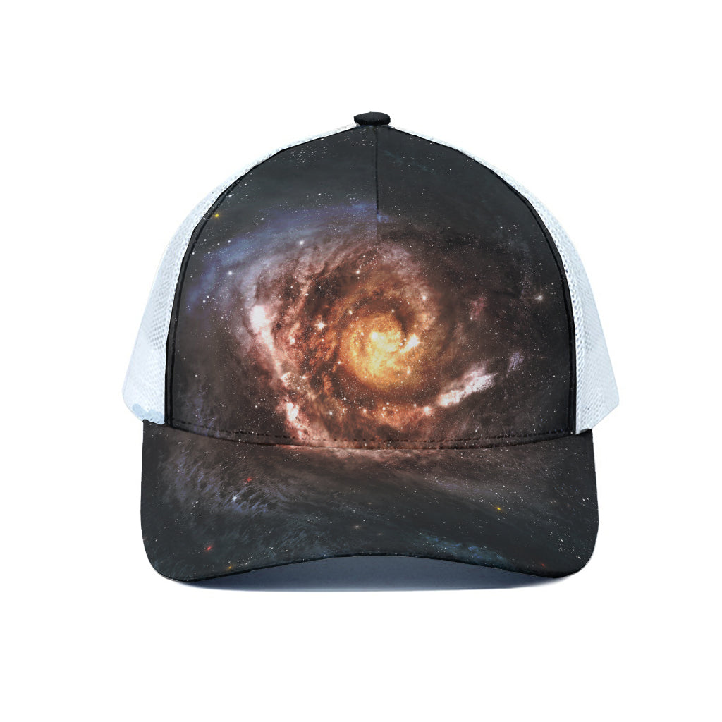 Milky Way Universe Print White Mesh Trucker Cap