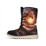 Milky Way Universe Print Winter Boots