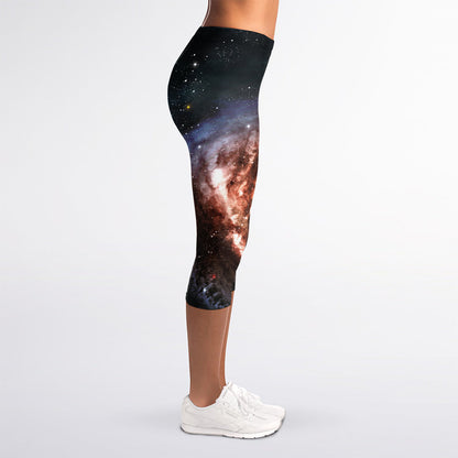 Milky Way Universe Print Women's Capri Leggings