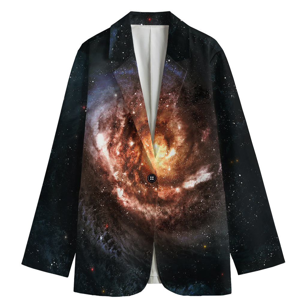 Milky Way Universe Print Women's Cotton Blazer
