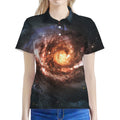 Milky Way Universe Print Women's Polo Shirt
