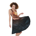 Milky Way Universe Print Sleeveless Knee Length Dress
