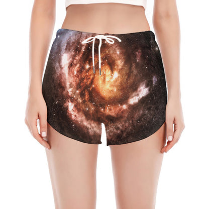 Milky Way Universe Print Women's Split Running Shorts