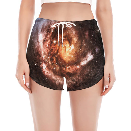 Milky Way Universe Print Women's Split Running Shorts