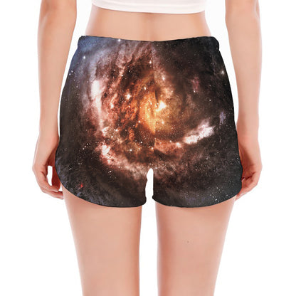 Milky Way Universe Print Women's Split Running Shorts