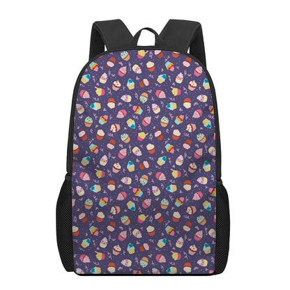 Mini Cupcake Pattern Print 17 Inch Backpack
