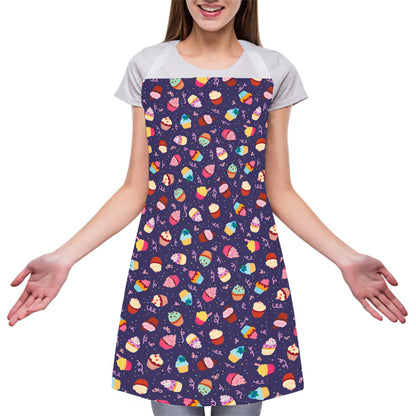 Mini Cupcake Pattern Print Adjustable Apron