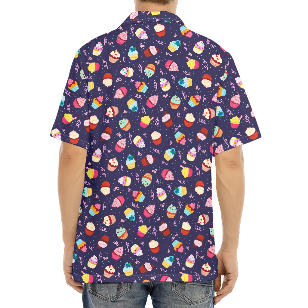 Mini Cupcake Pattern Print Aloha Shirt