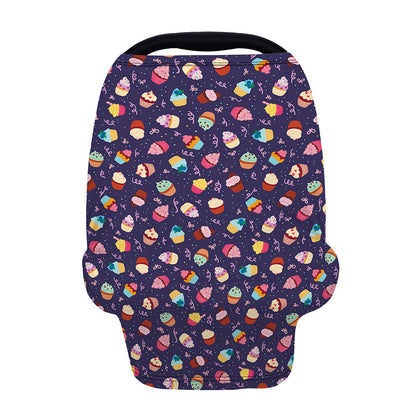 Mini Cupcake Pattern Print Baby Seat Cover