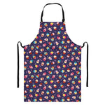 Mini Cupcake Pattern Print Bib Apron With Pocket