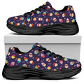 Mini Cupcake Pattern Print Black Chunky Shoes