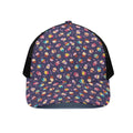 Mini Cupcake Pattern Print Black Mesh Trucker Hat