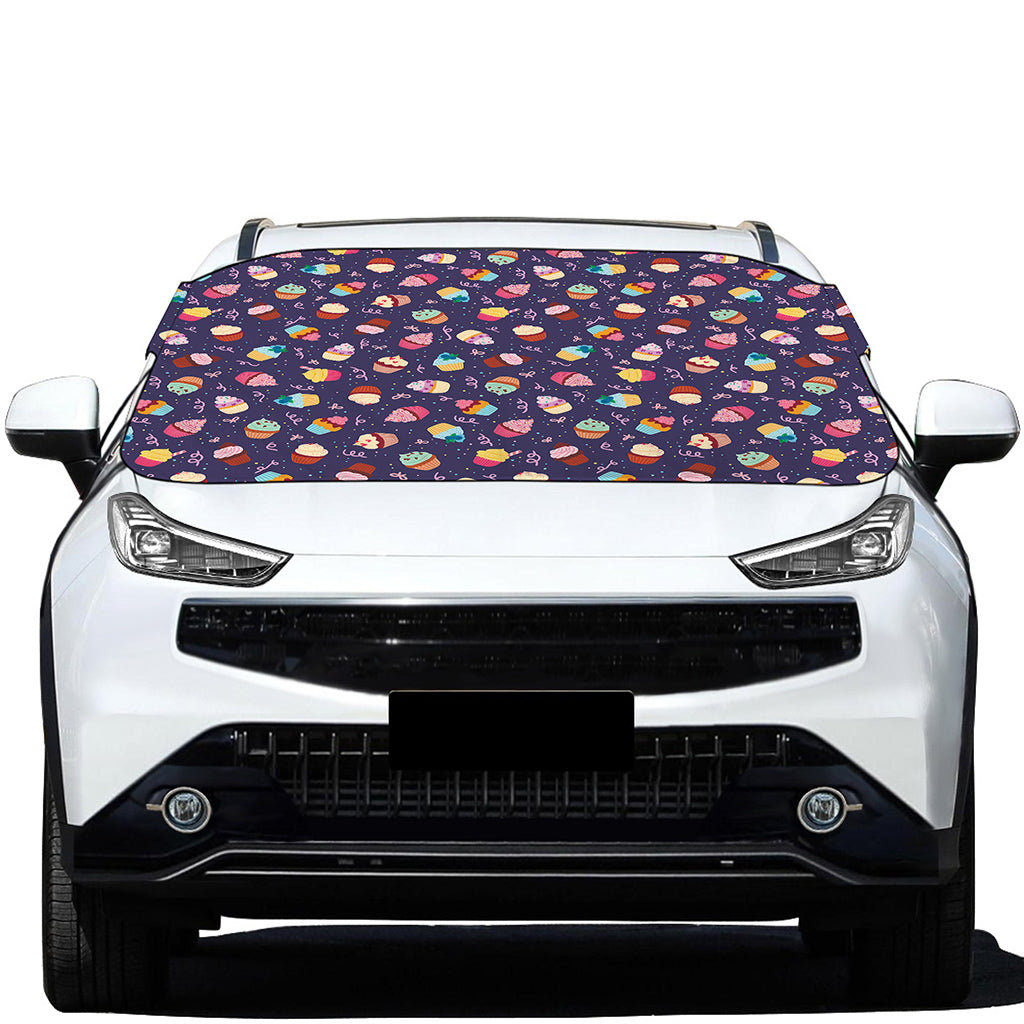 Mini Cupcake Pattern Print Car Windshield Snow Cover