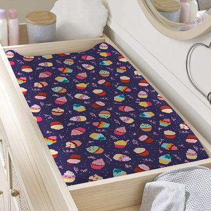 Mini Cupcake Pattern Print Changing Pad Cover