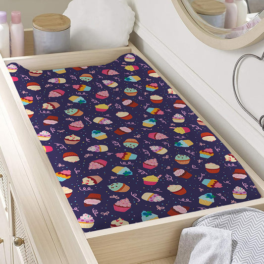 Mini Cupcake Pattern Print Changing Pad Cover