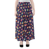 Mini Cupcake Pattern Print Chiffon Maxi Skirt